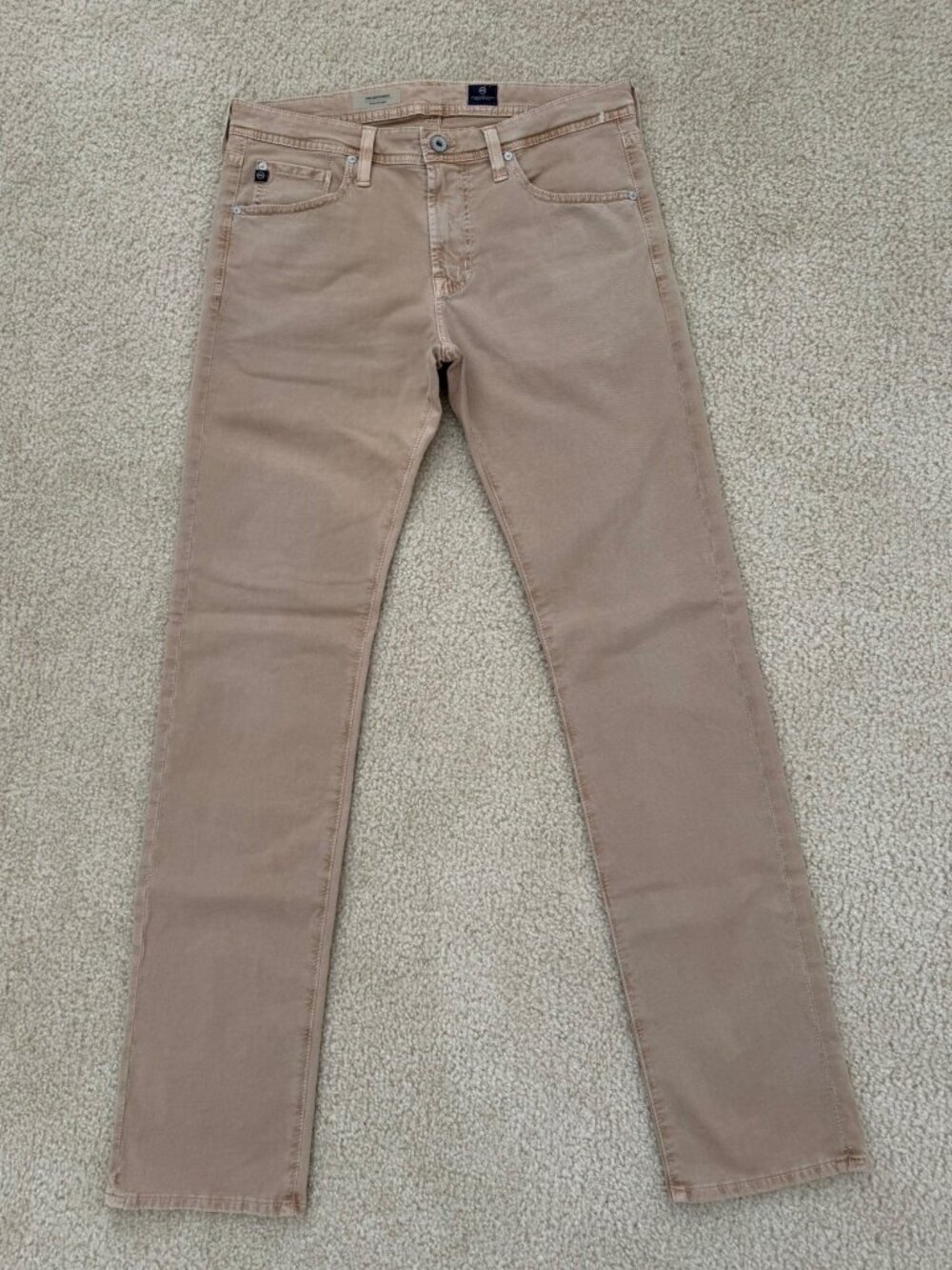 AG Adriano Goldschmied The Matchbox Slim Straight Jeans Tan Size 32 NWOT
